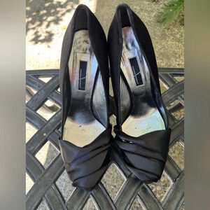 Amanda Wakeley NANA Black Satin high heels shoes size 40